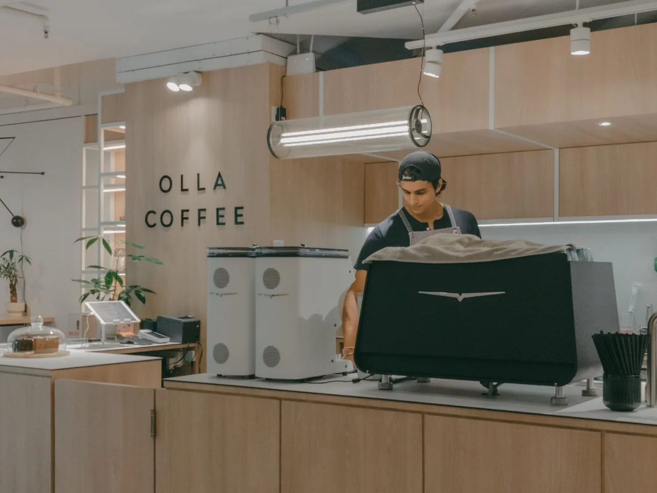 Barista munka közben